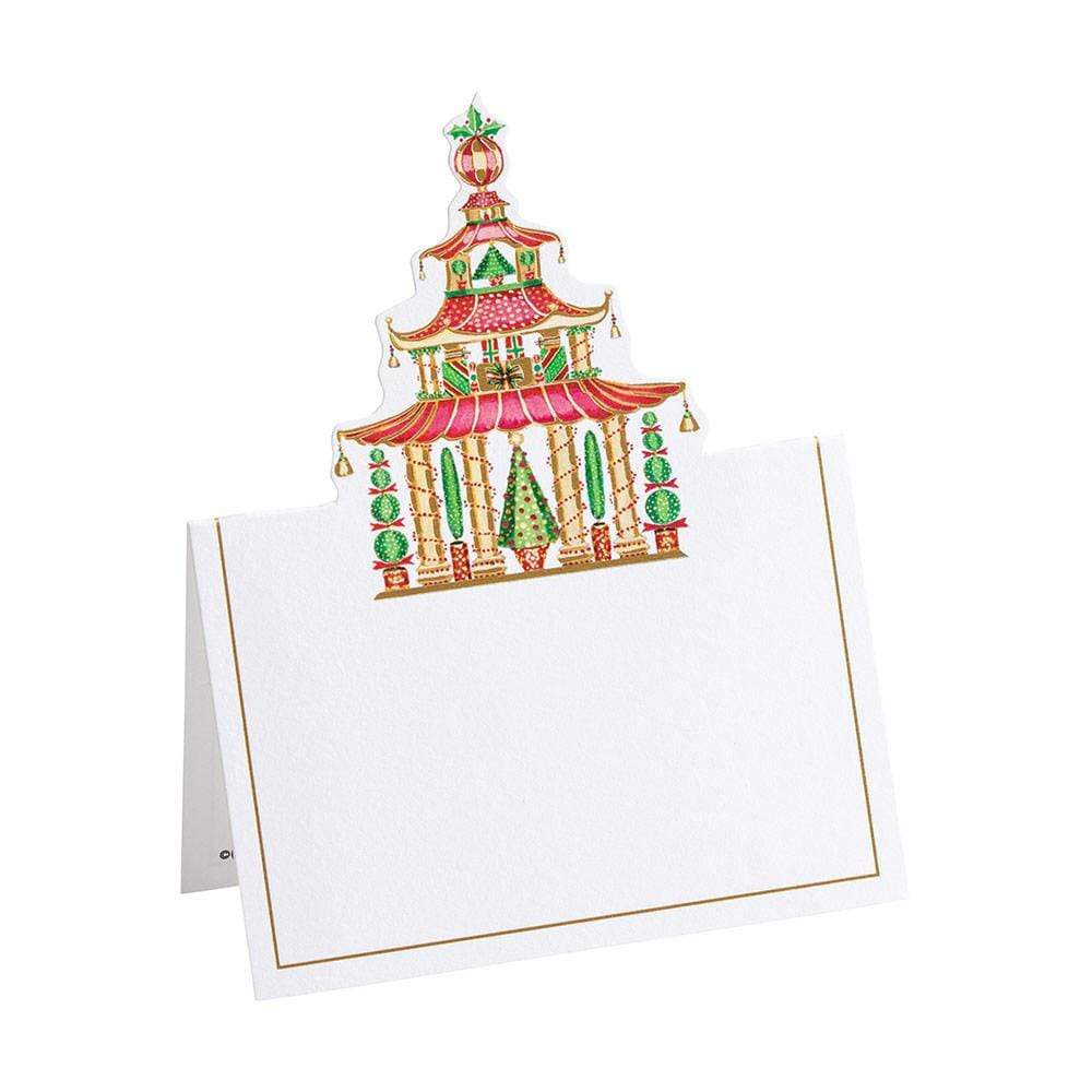 Christmas Pagodas Die-Cut Place Card