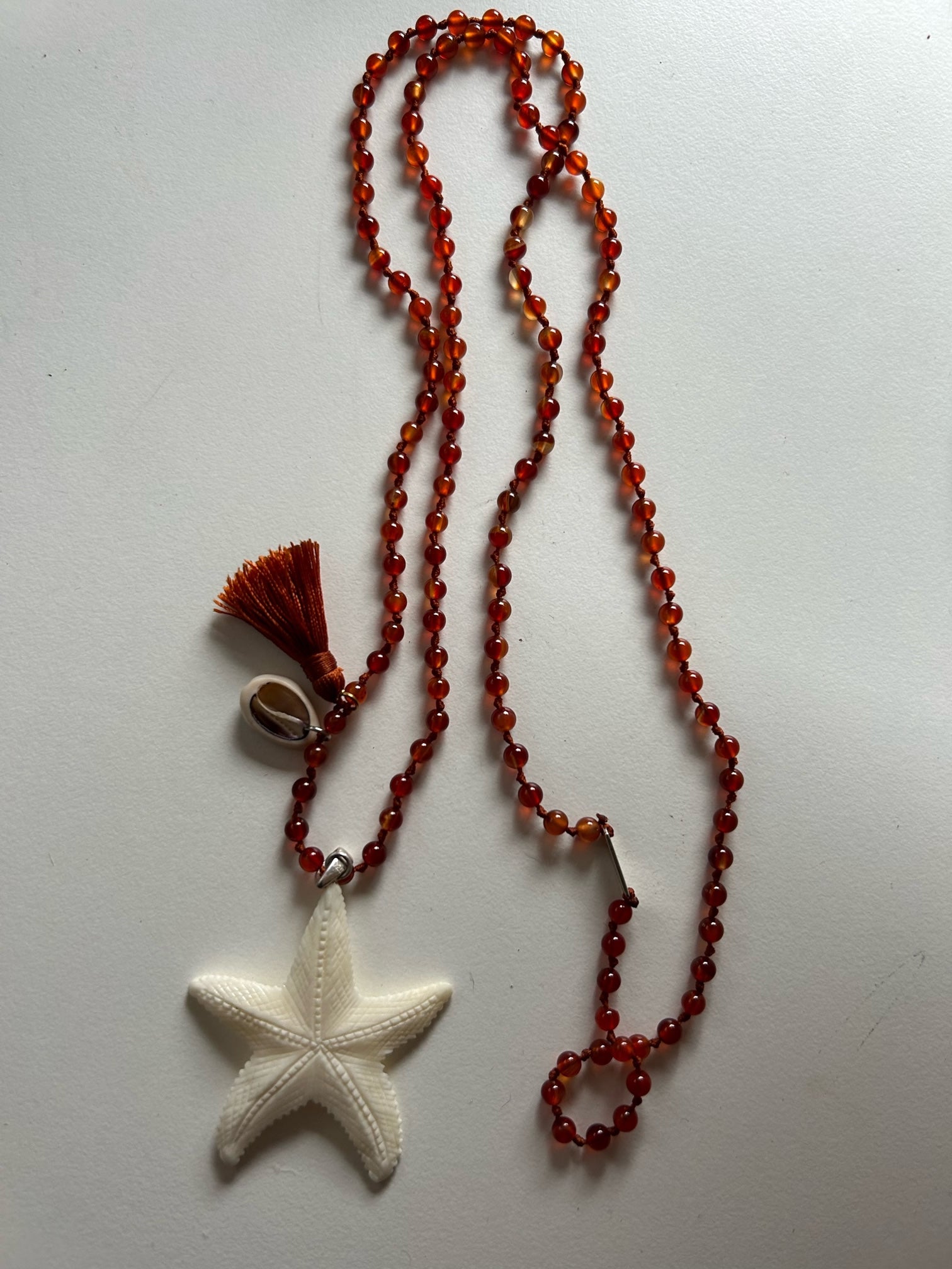 Hand Carved Bone Starfish Necklace
