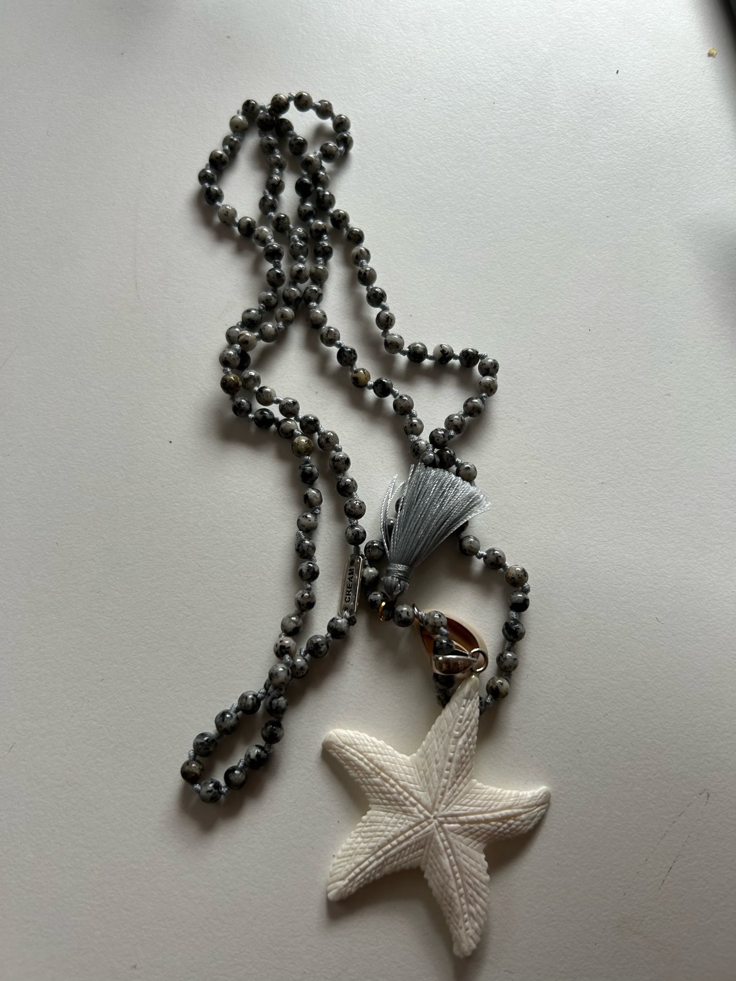 Hand Carved Bone Starfish Necklace