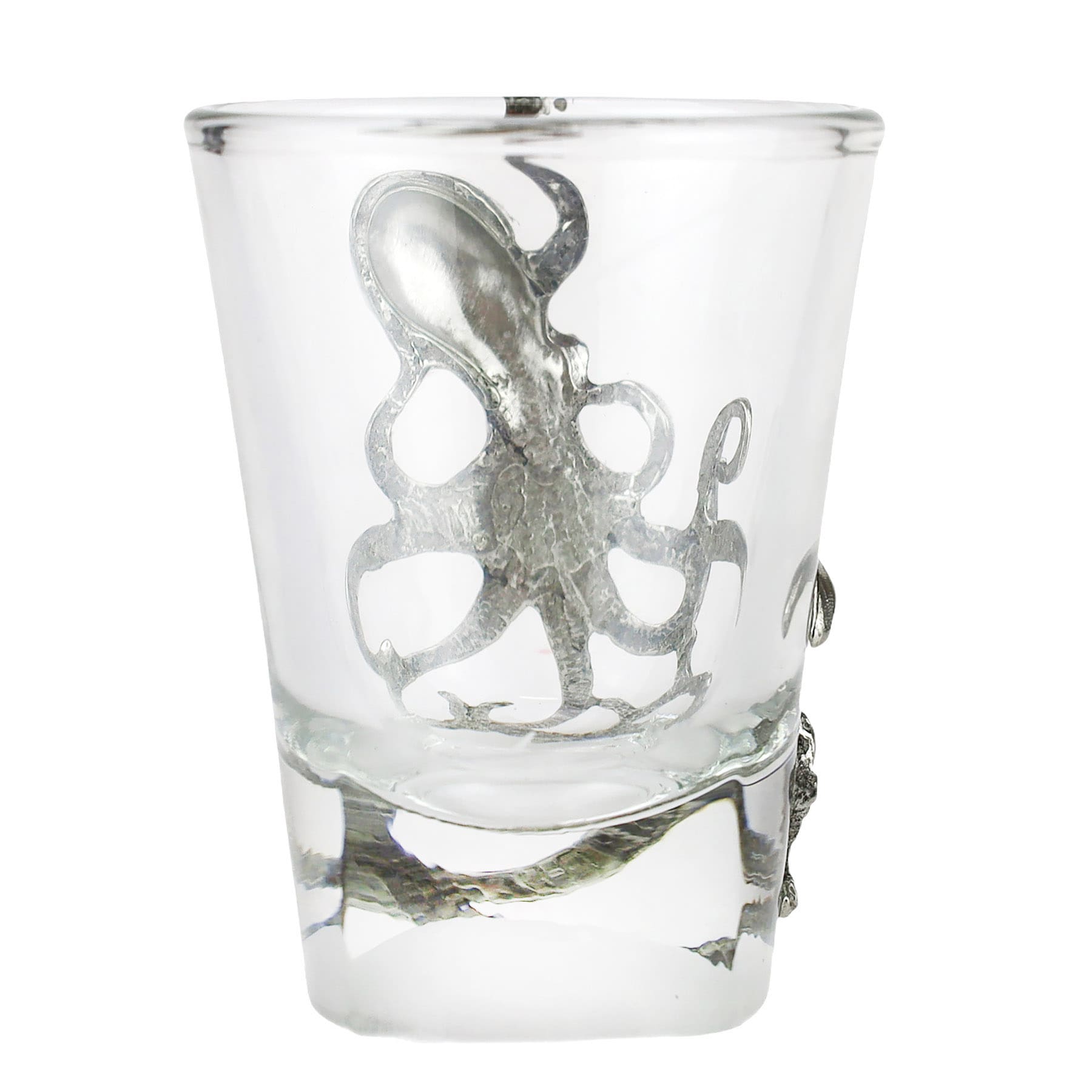 Reverse of Close up of the Pewter Octopus Shot Glass