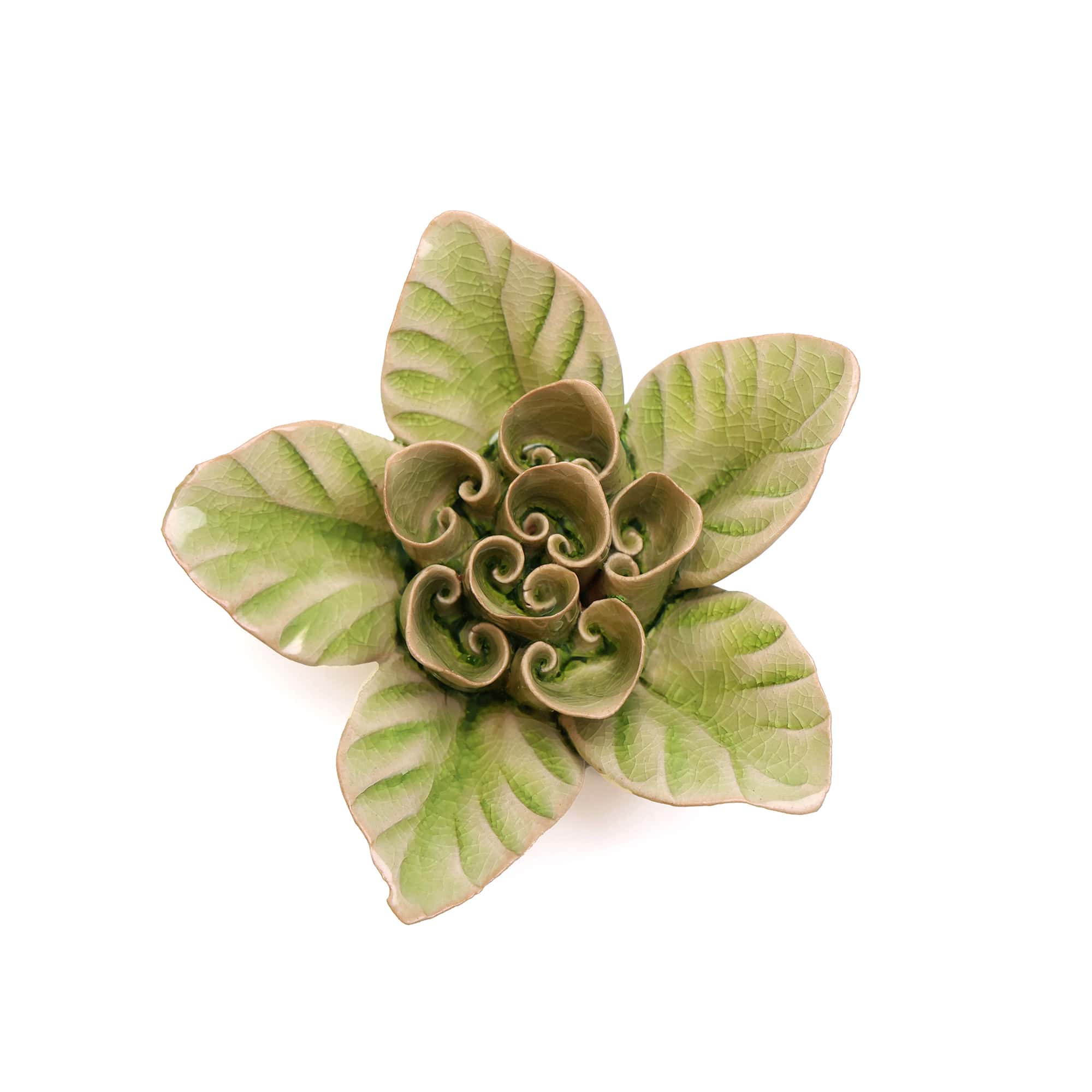Green Lotus Ceramic Flower