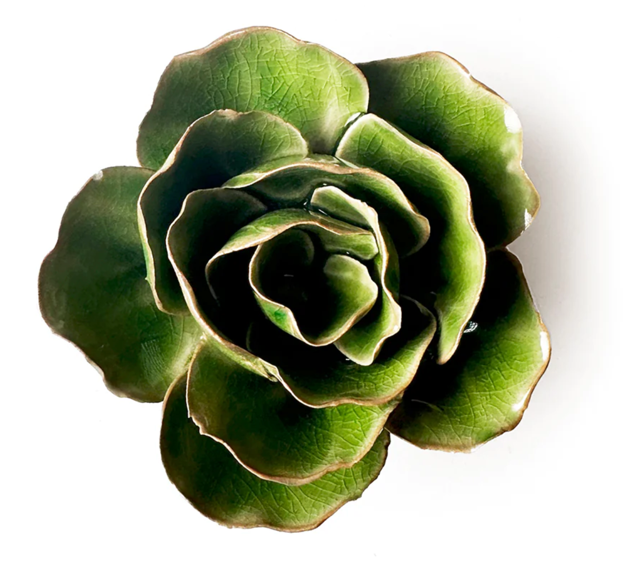 Green Ranunculus Ceramic Flower