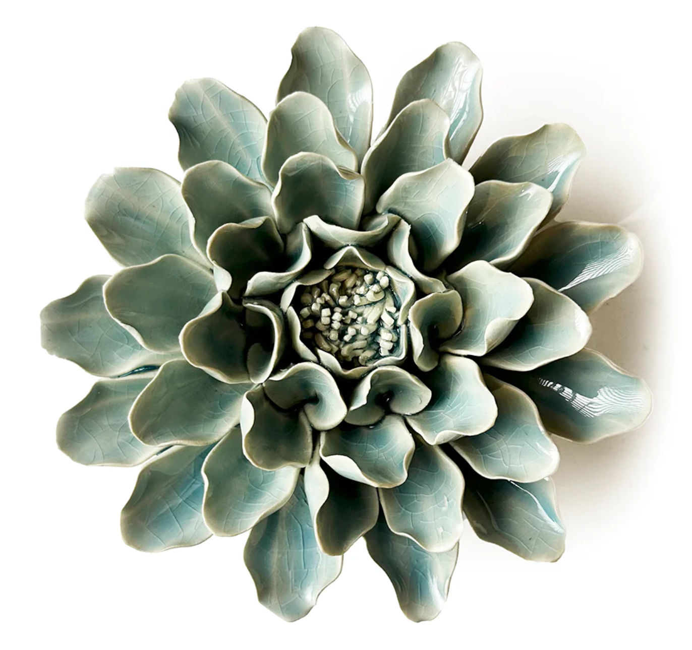 Teal Ceramic Flower