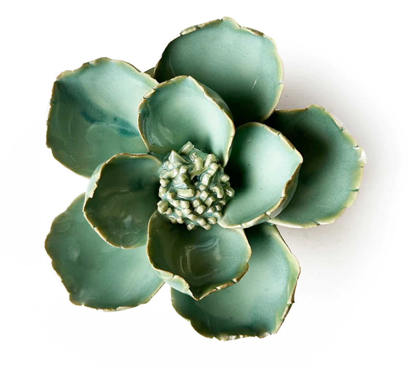 Teal Lotus Ceramic Flower
