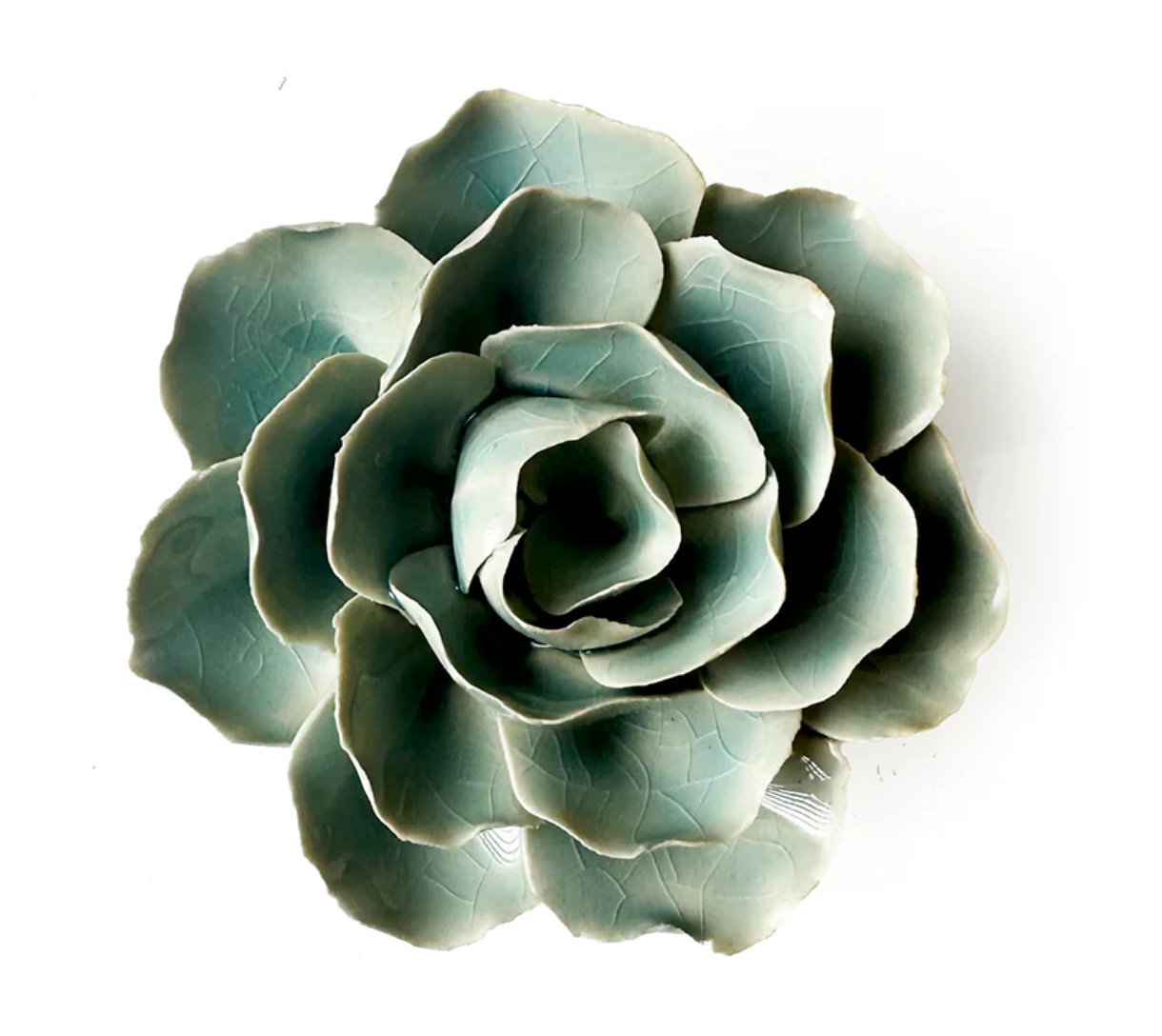 Teal Ranunculus Ceramic Flower