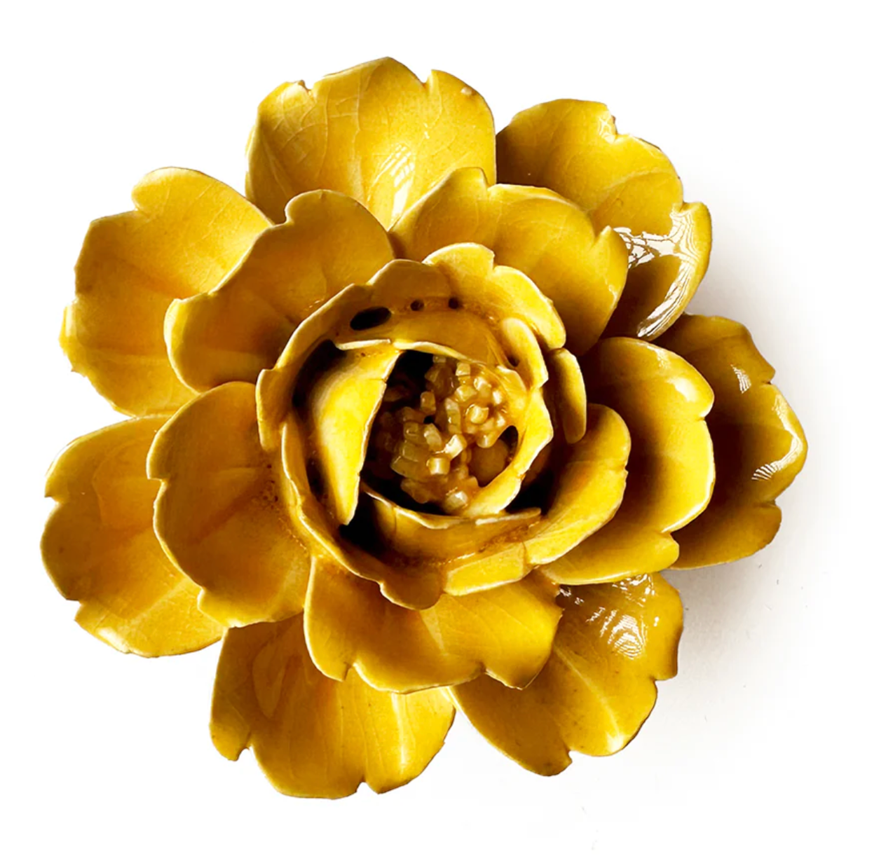 Yellow Rose Ceramic Flower