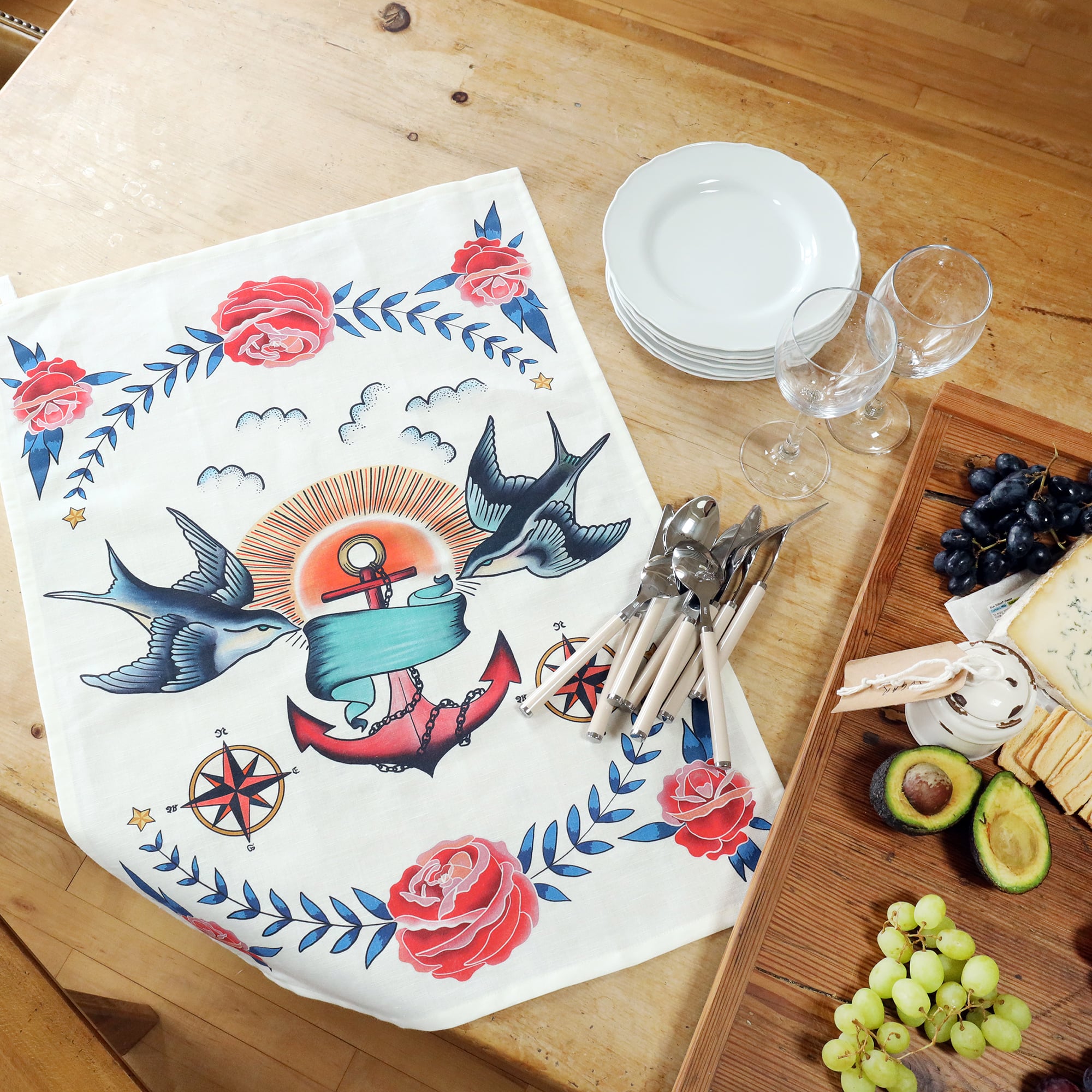 Swallows & Anchor Tea Towel