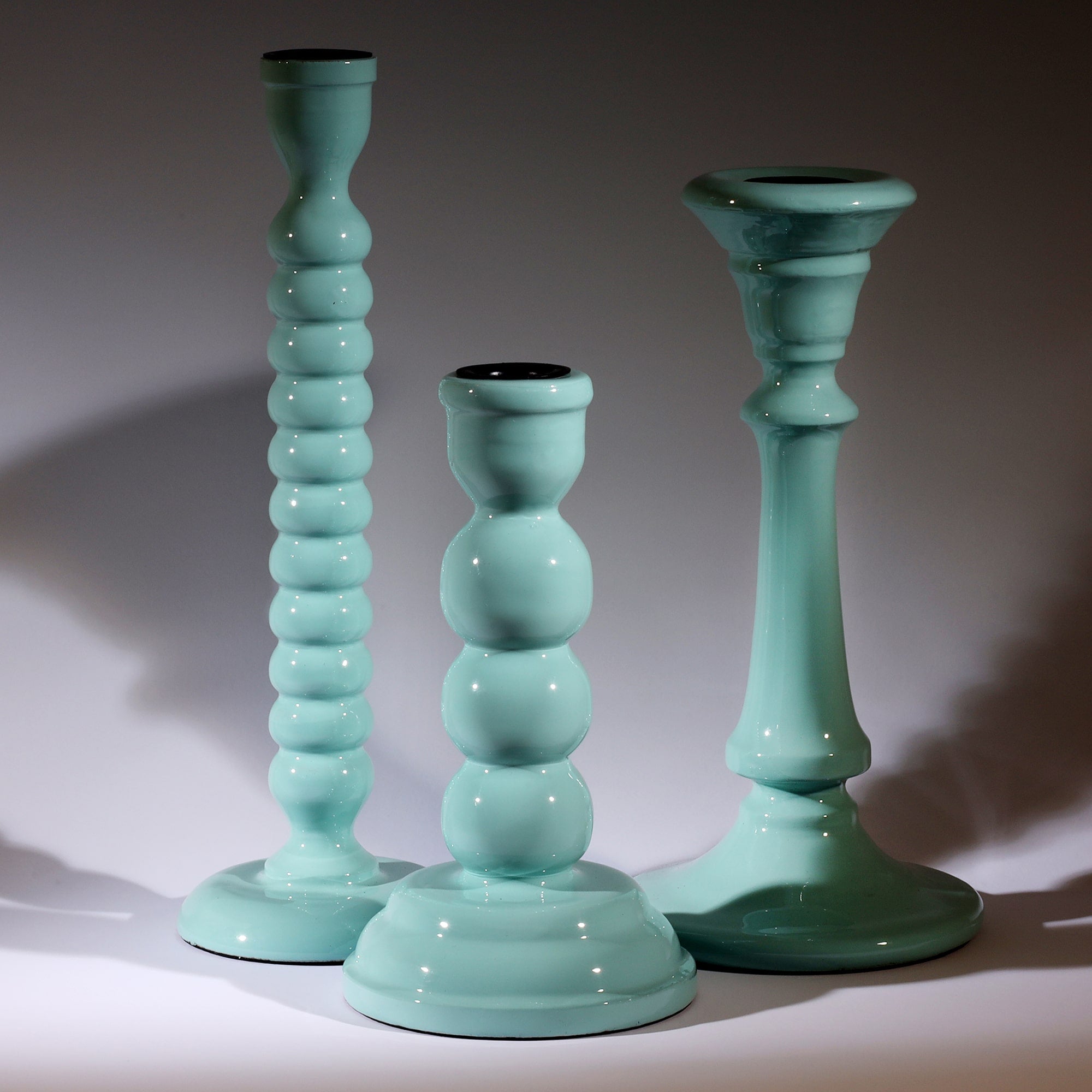 Seashell Blue Candle holder collection in Breeze,Tidal and Drift.