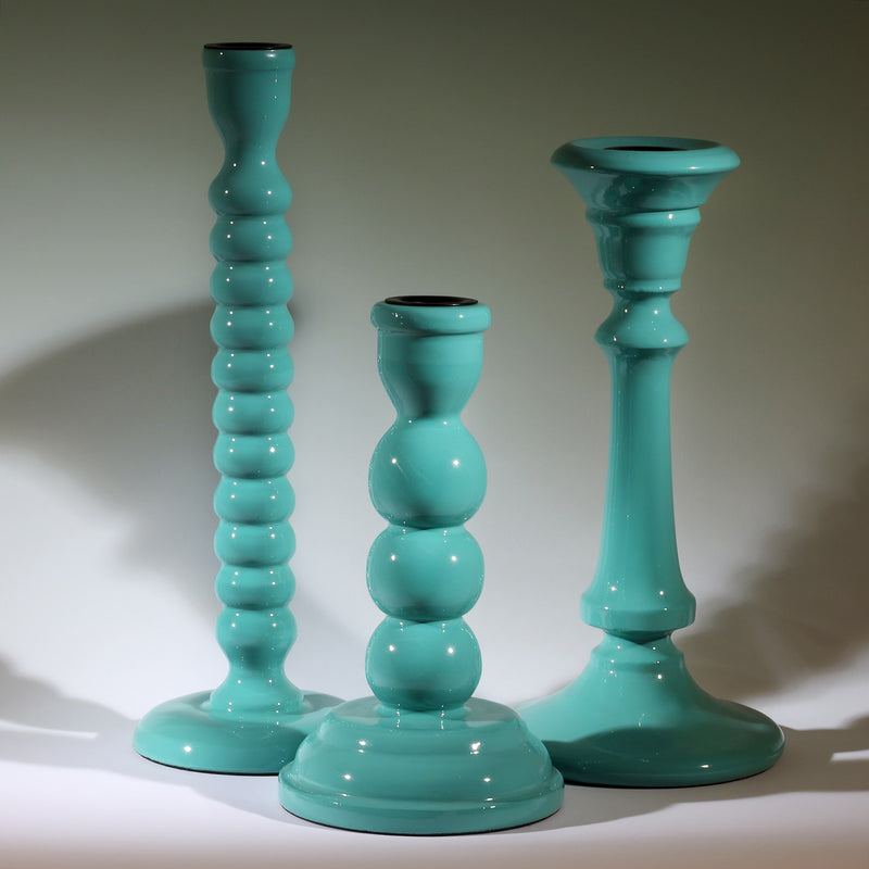 Turquoise Candle holder collection in Breeze,Tidal and Drift.