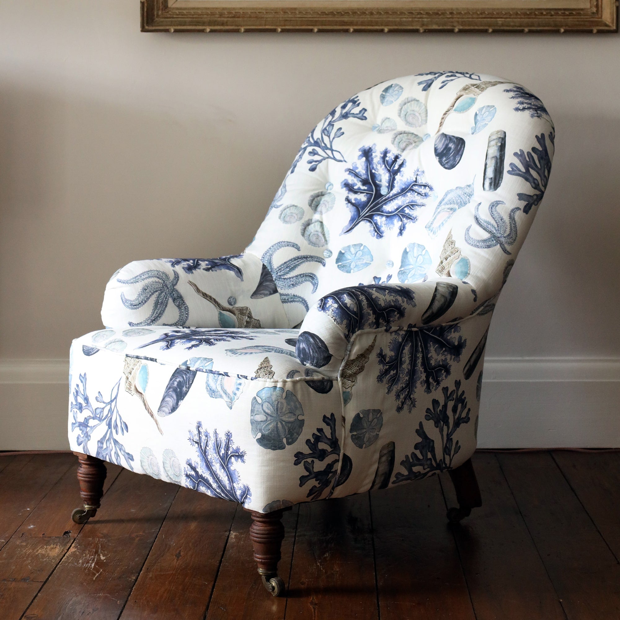 Off White Rockpool Buttoned Back Victorian Armchair