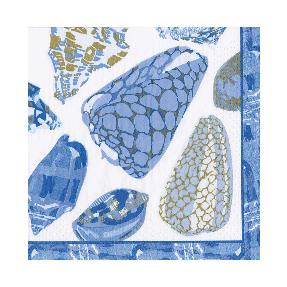 Coquillage Blue Luncheon Paper Napkins