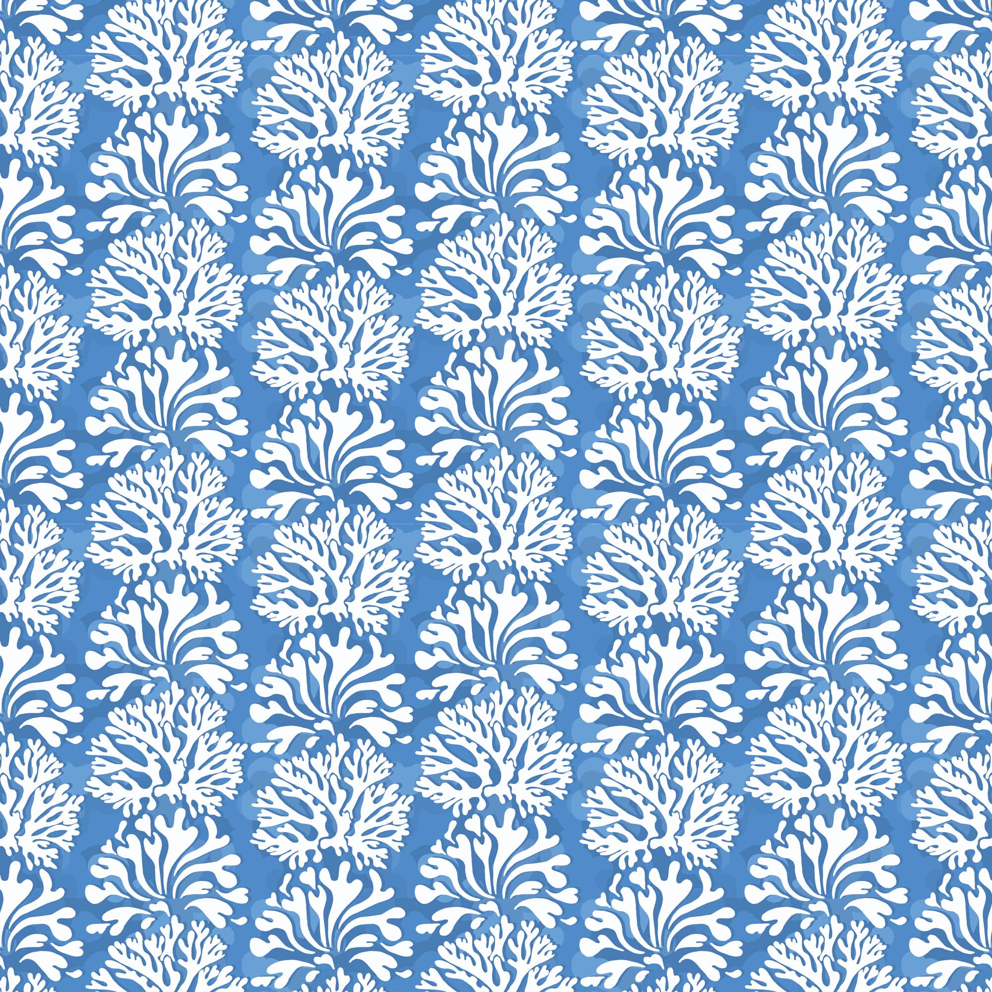 Coraline Linen/Cotton Fabric -  Azure On Off White