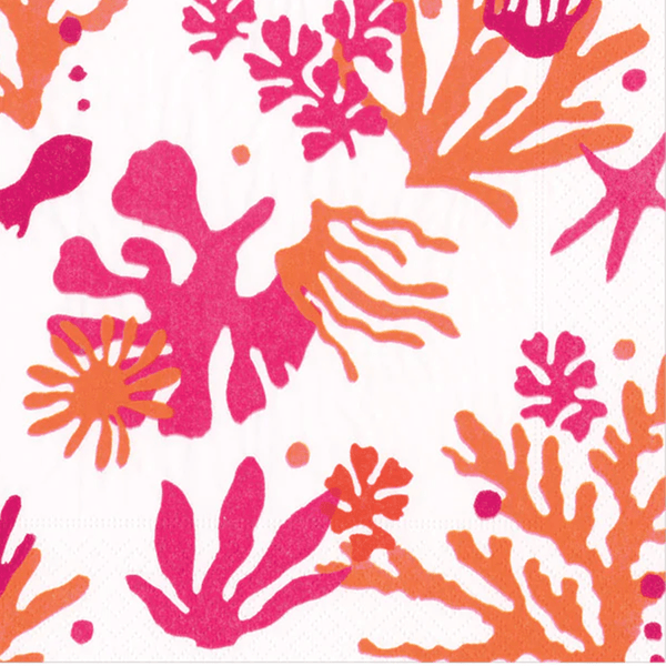 Matisse Style Coastal Napkins - Coral & Orange