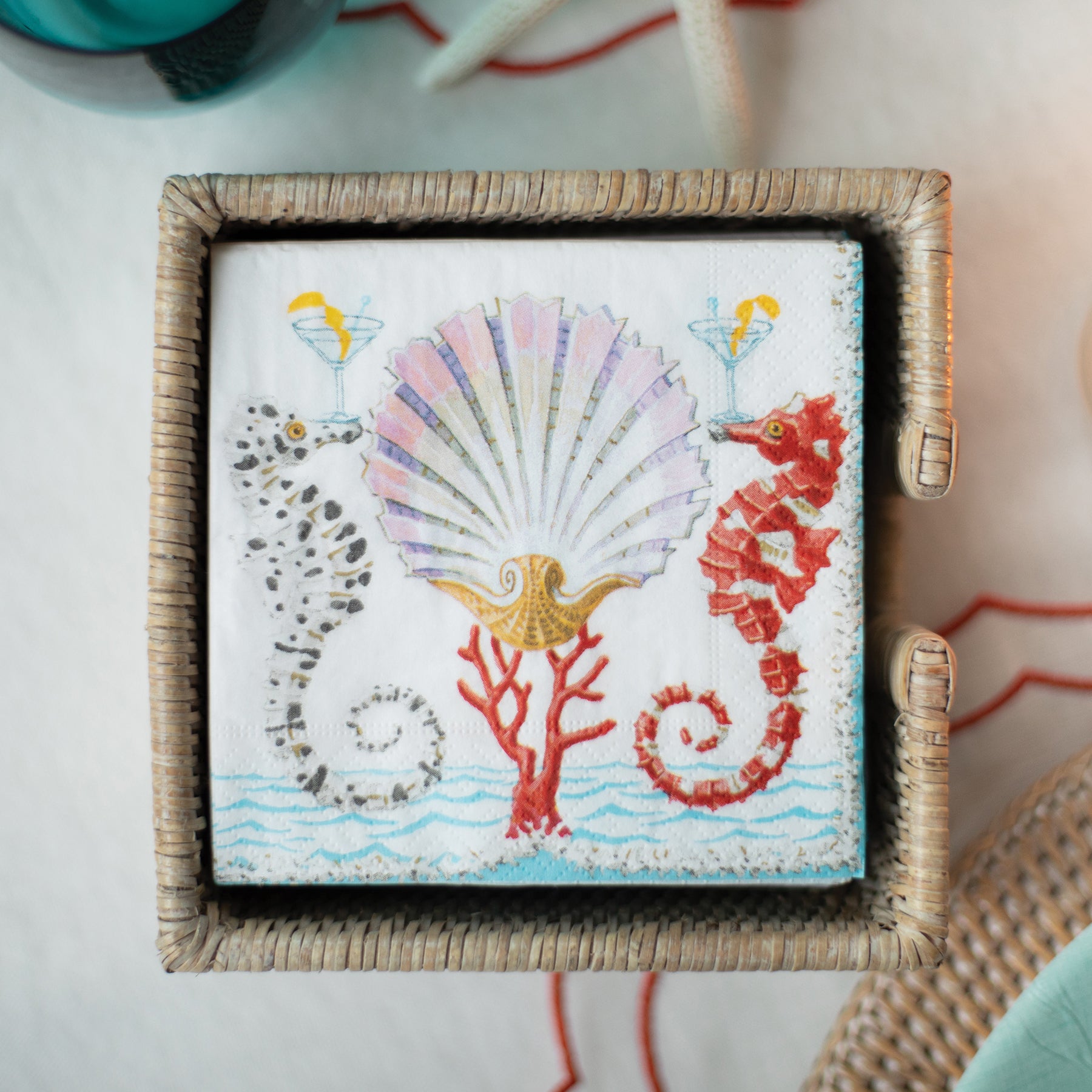 Seahorses and Shell Paper Napkins