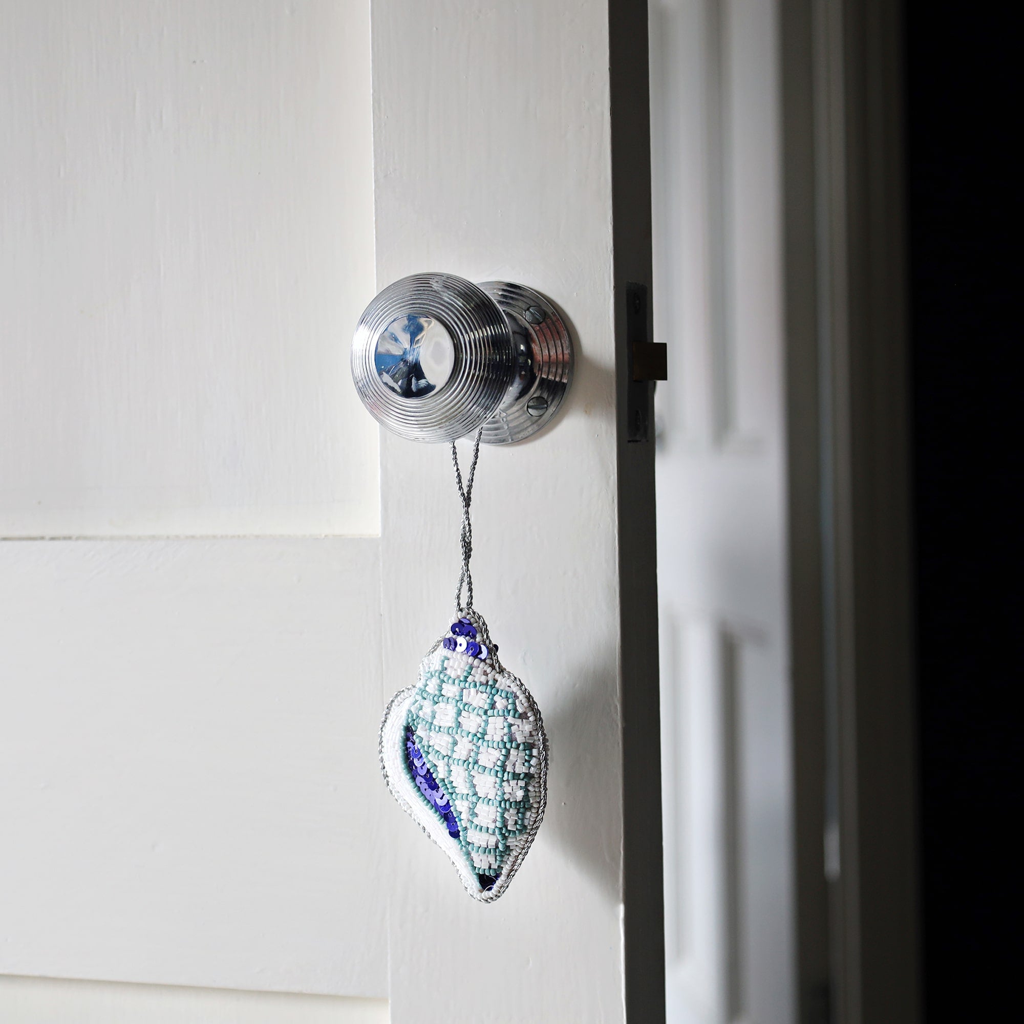 Beaded Conch Shell Hanging Decoration