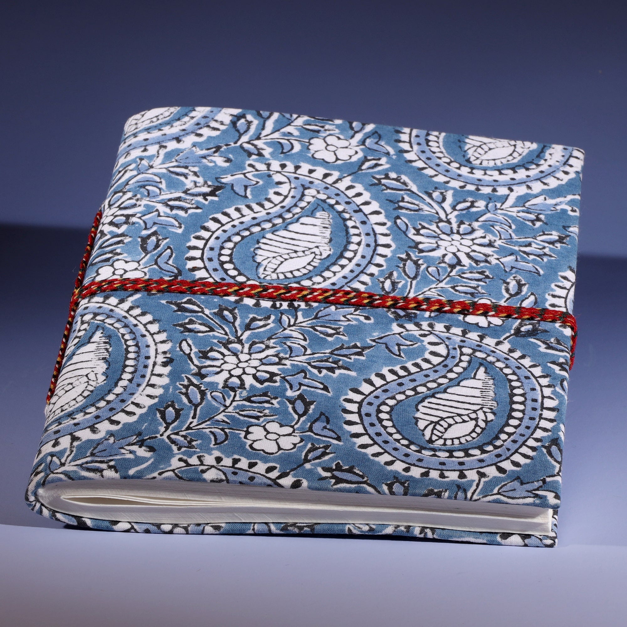 Large hand block printed notebooks tied with twine 