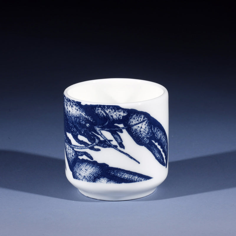 Bone china Egg cup in our classic Blue and White range with a lobster design
