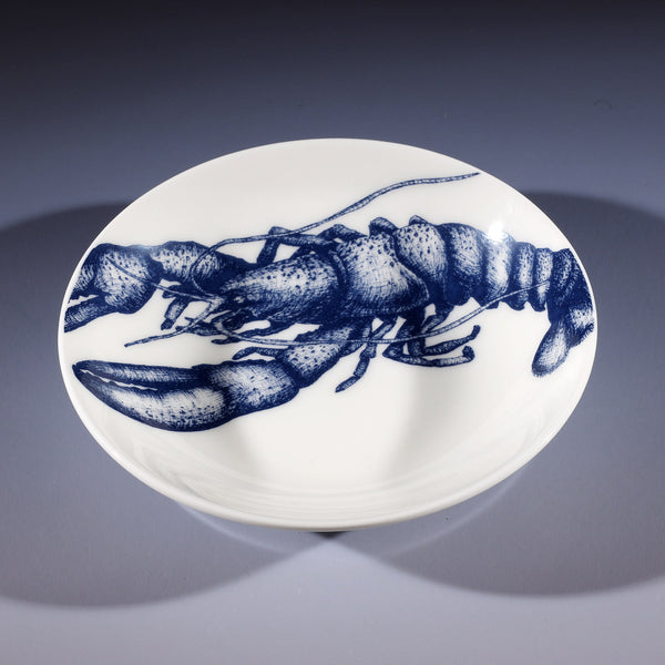 Nibbles bowl in Bone China in our Classic range in Navy and white in the Lobster design 