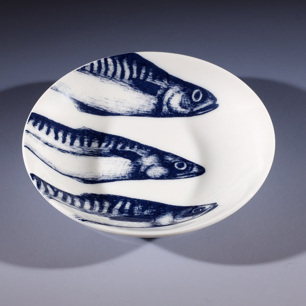 Nibbles bowl in Bone China in our Classic range in Navy and white in the Mackerel design