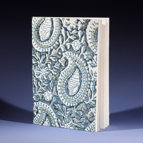 Hand Blocked Paisley Shell  paper notebook