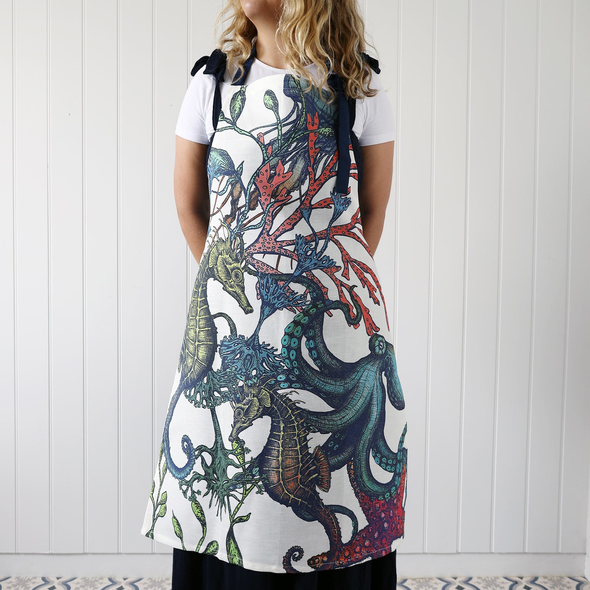 Our reef apron being worn by a model