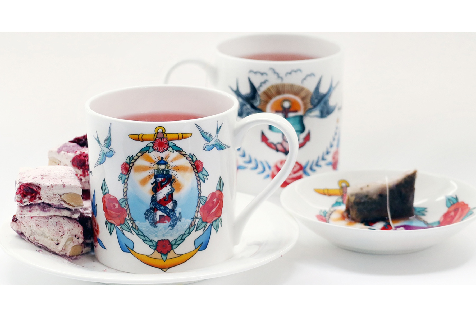 Mugs from The Sailor's Story with herbal tea