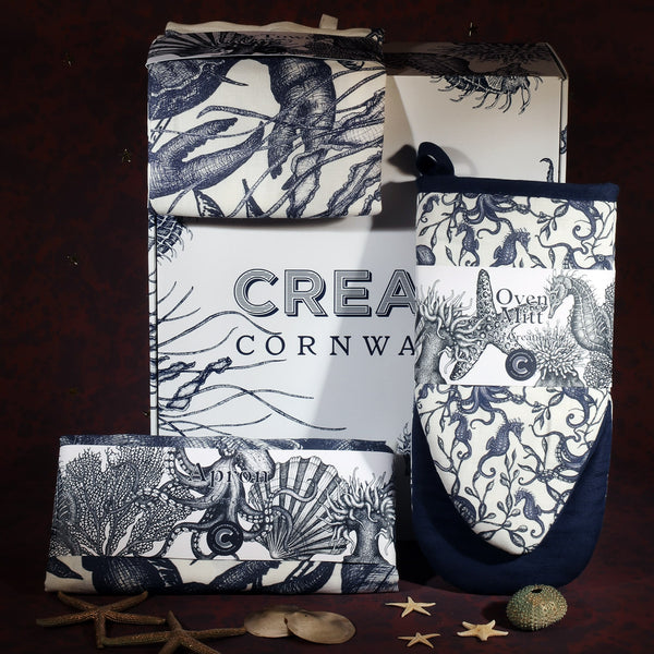 Sea Creatures Apron, Tea Towel & Oven Mitt Gift Set
