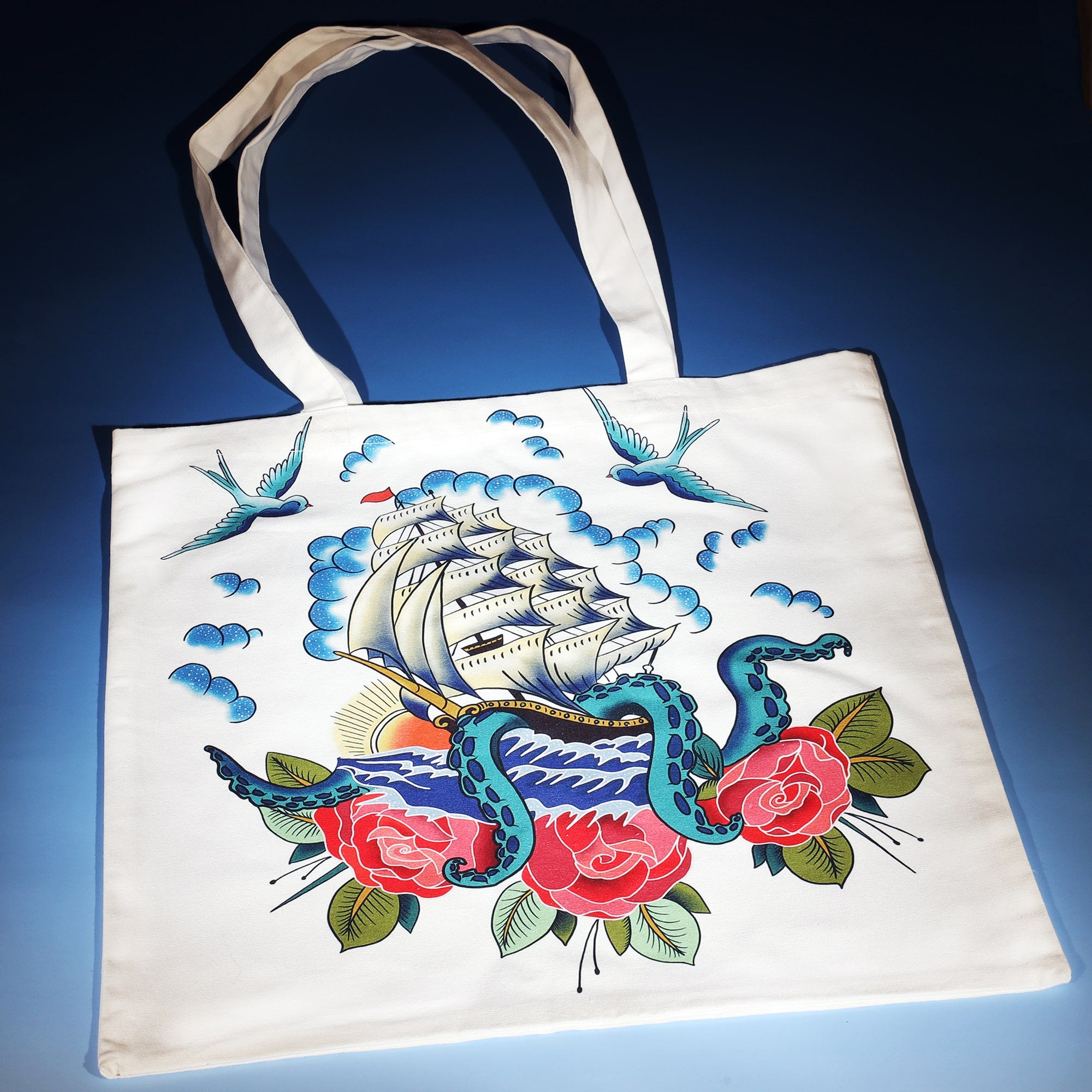 Ship & Kraken Tote Bag