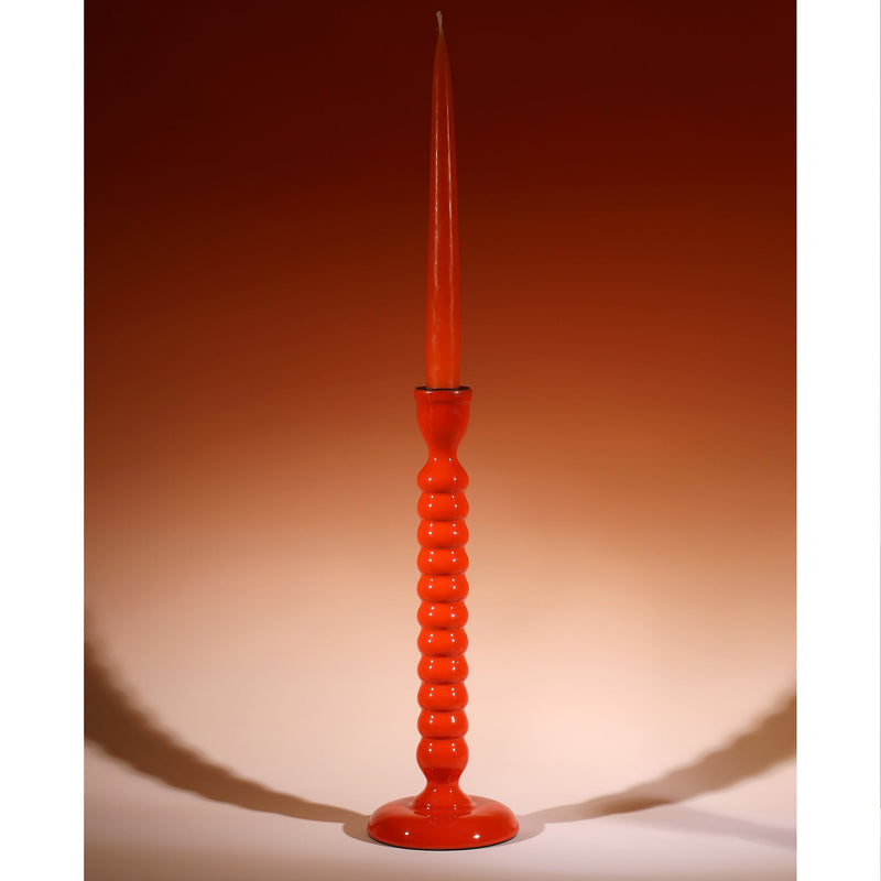 Sunset Polished Lacquer Drift Candle holder with a matching candle