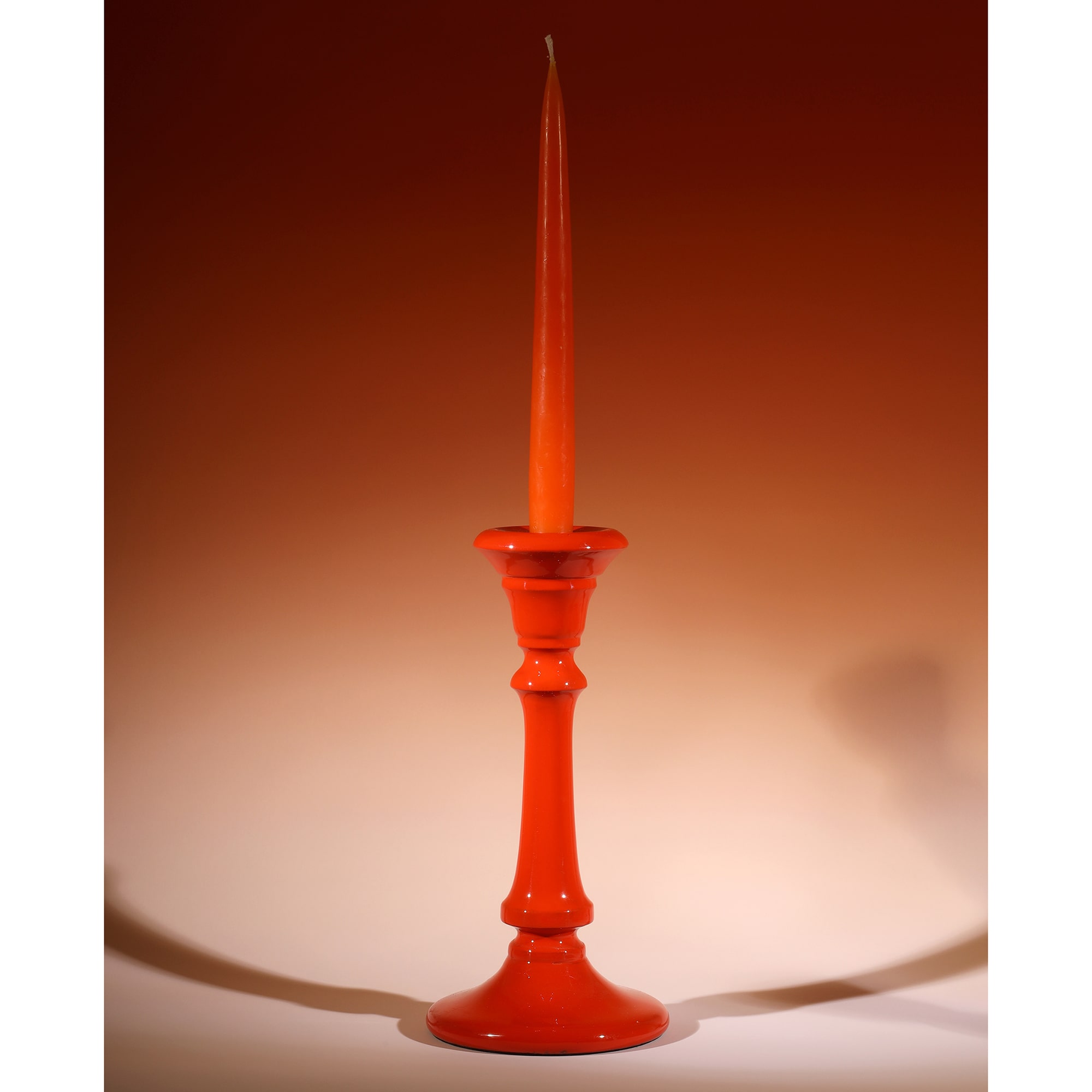 Sunset Polished Lacquer Tidal Candle holder with a matching candle