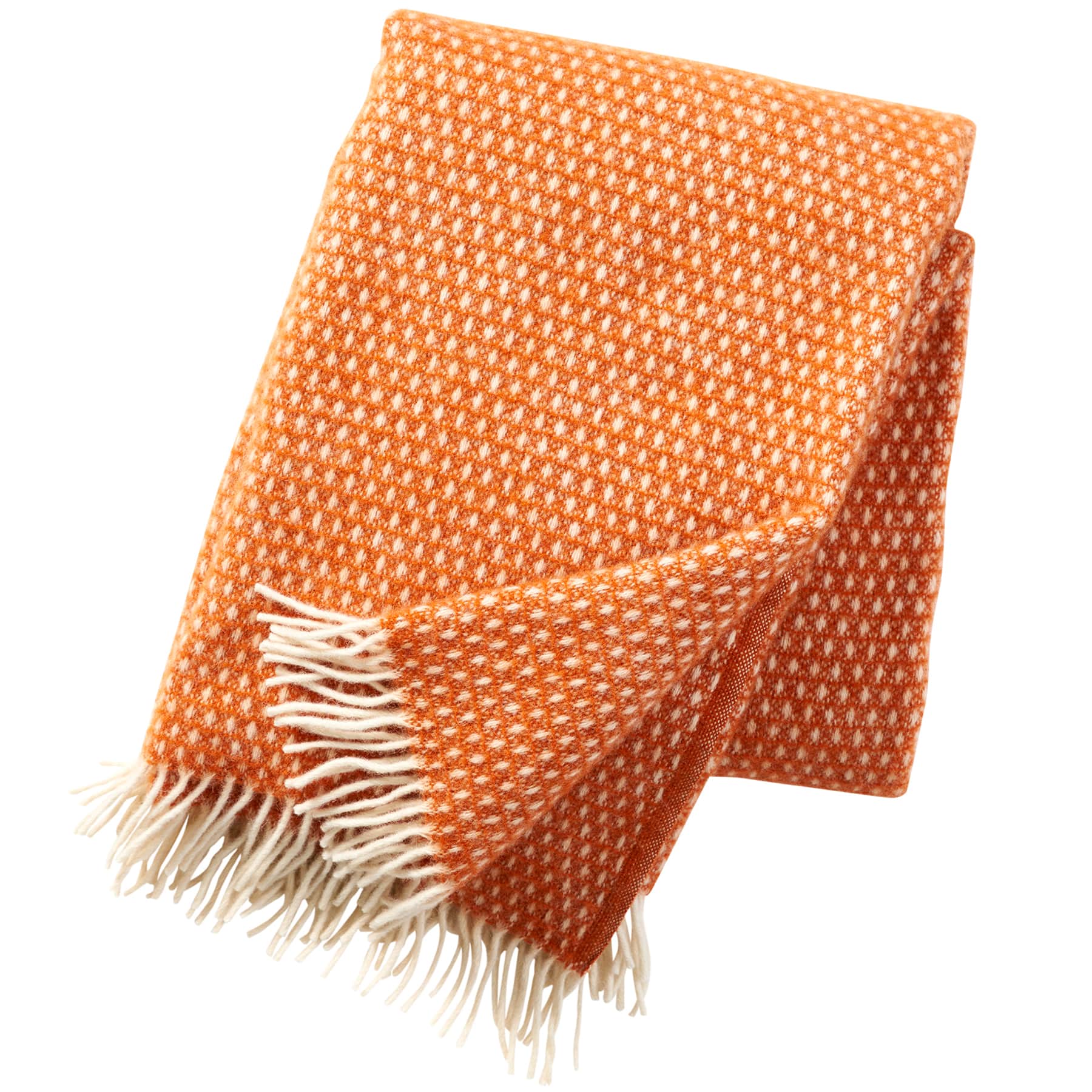 Twister Orange Lambs Wool Throw -Homeware- Cream Cornwall