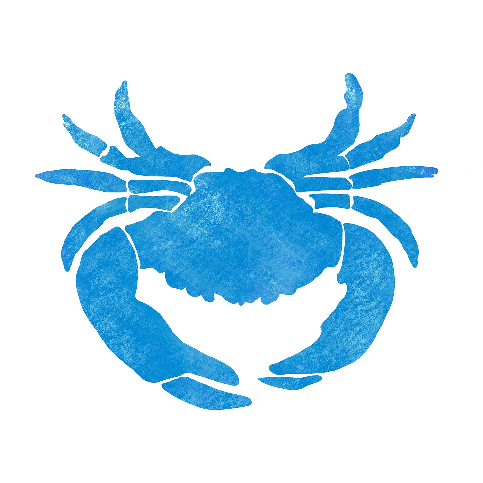 Fistral Blue Crab Art Print - 20cm & 30cm Square