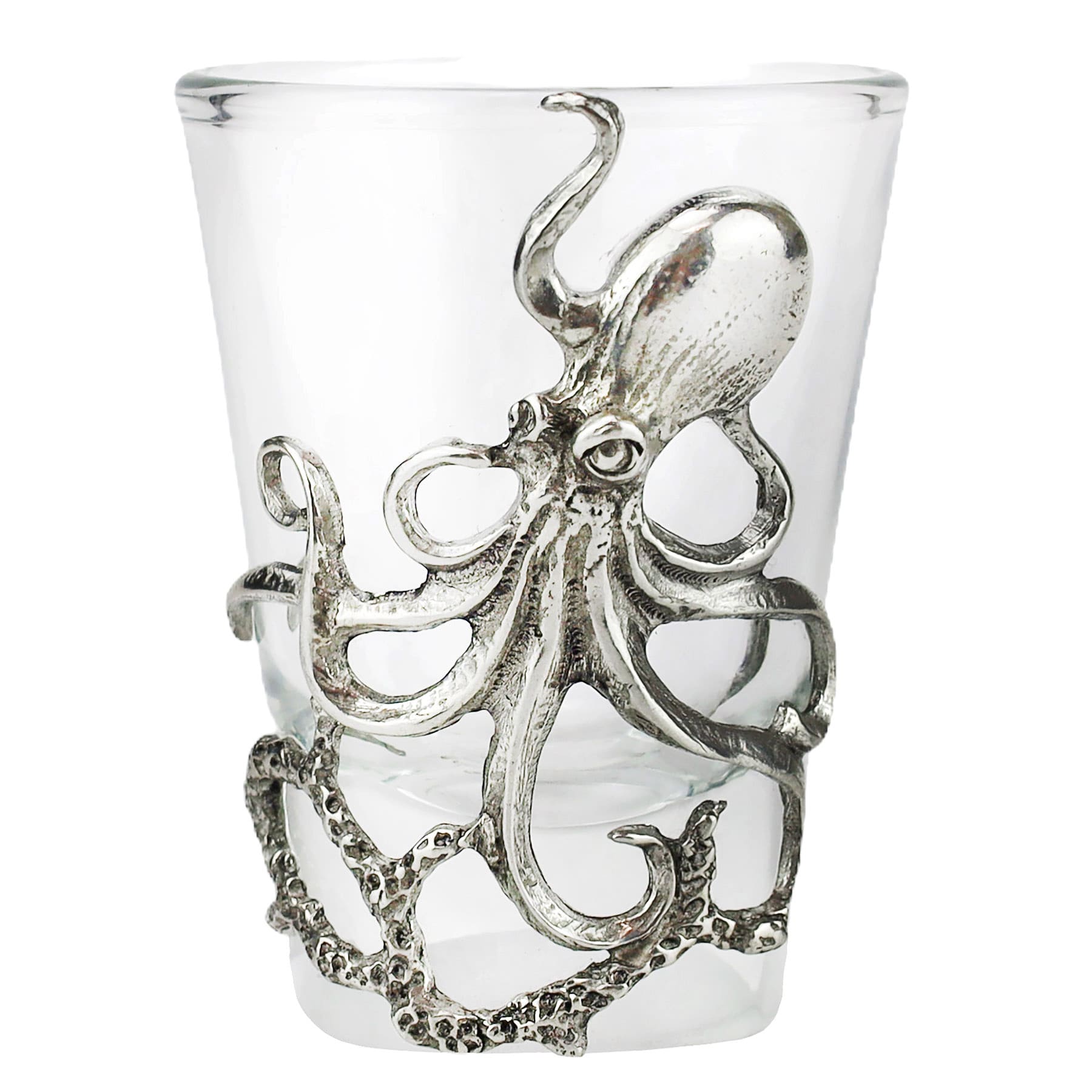 Close up of the Pewter Octopus Shot Glass 