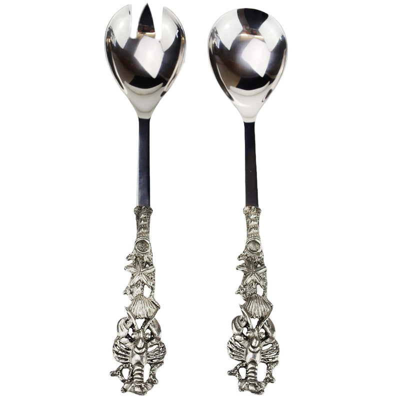 Mid shot of Pewter Shell & Lobster Salad Servers -Kitchen & Dining- Cream Cornwall