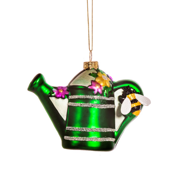 Green Watering Can Christmas Decoration -Accessories- Cream Cornwall