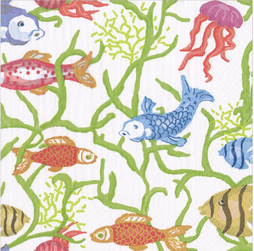 Tropical Reef Paper Napkins -Kitchen & Dining- Cream Cornwall