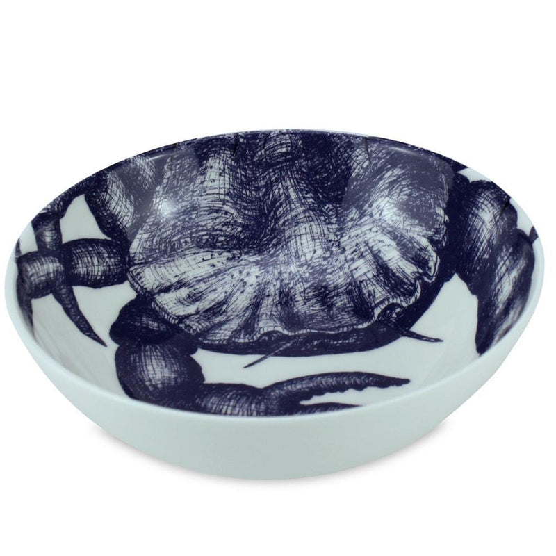 Bowl in Bone China in our Classic range in Navy and white in the Crab design