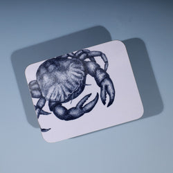 Blue And White Crab Design Coaster