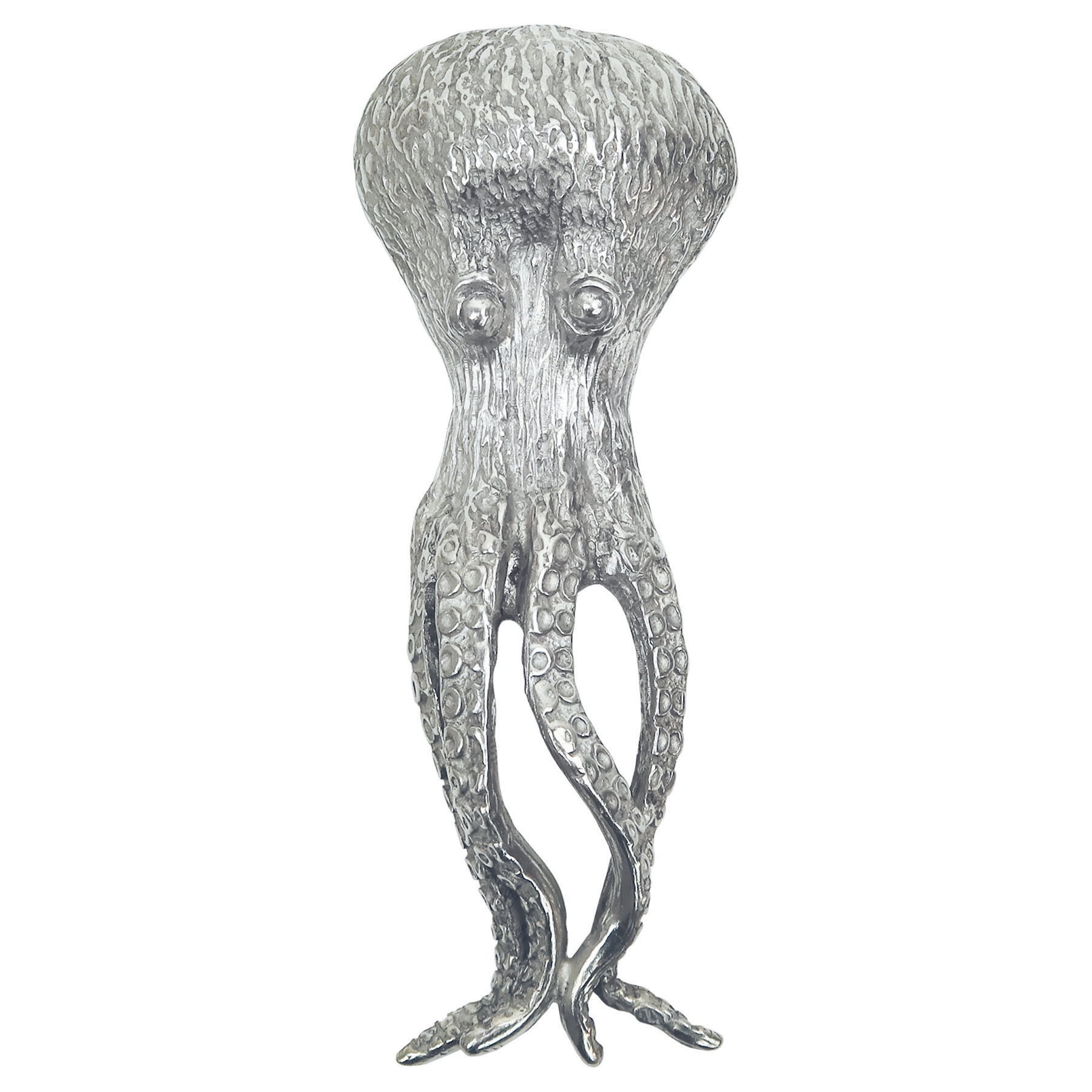 Close up of the Pewter Octopus Bottle opener