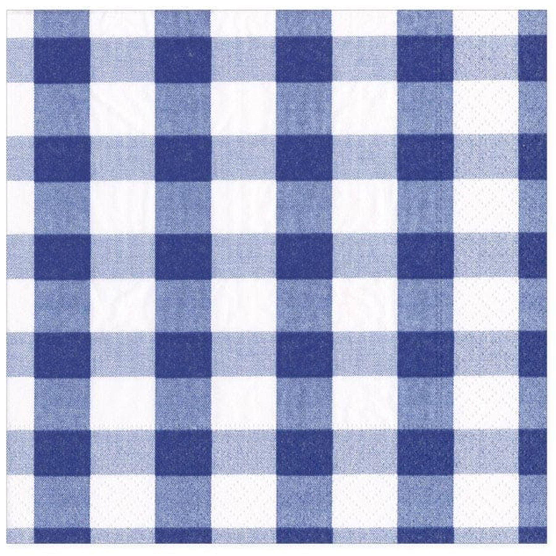 Triple ply Paper napkins with Navy and White Gingham squares