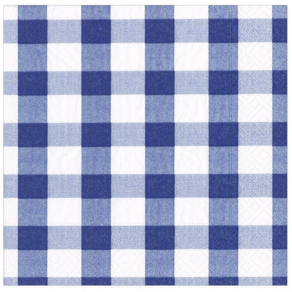 Triple ply Paper napkins with Navy and White Gingham squares
