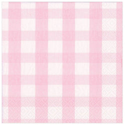 Pink Gingham Paper Napkin - Kitchen and Dining-Cream Cornwall