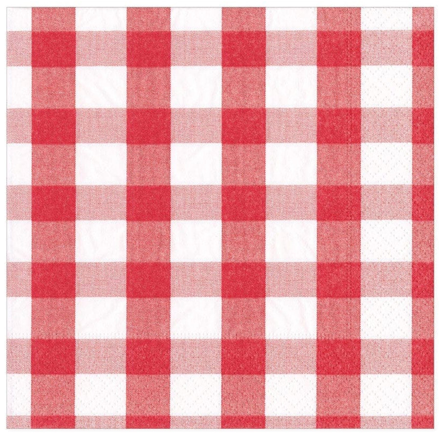 Red Gingham Paper Napkin - Kitchen and Dining-Cream Cornwall