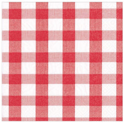Red Gingham Paper Napkin - Kitchen and Dining-Cream Cornwall
