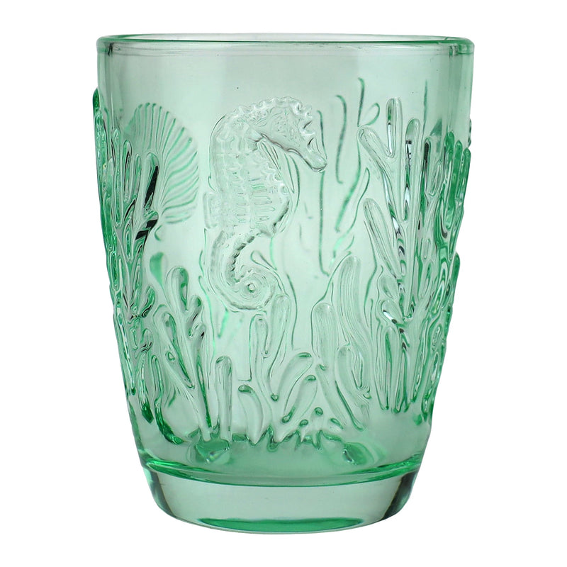 Soft Green coloured tumbler with embossed sea creatures