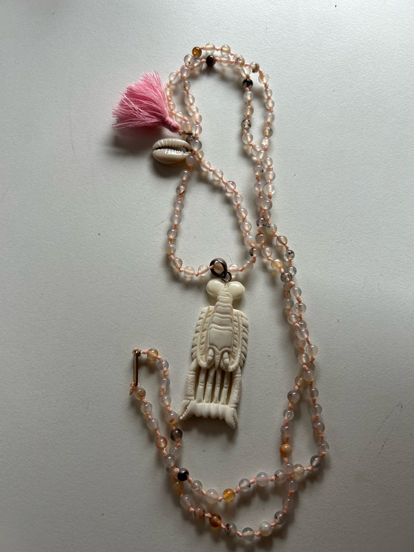 Hand Carved Bone Lobster Necklace
