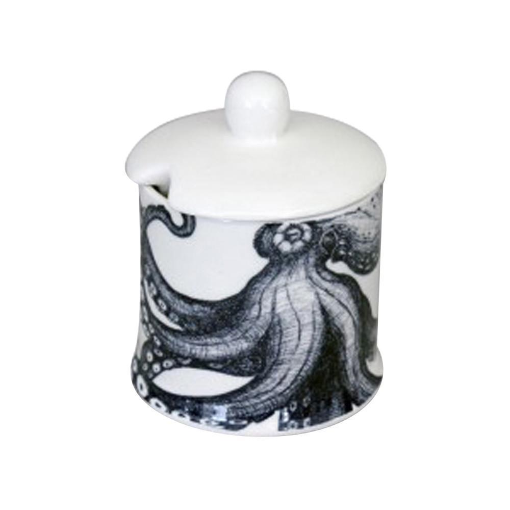 Jam Pot with lid in our classic range in the Octopus design with a space in the lid for a tea spoon