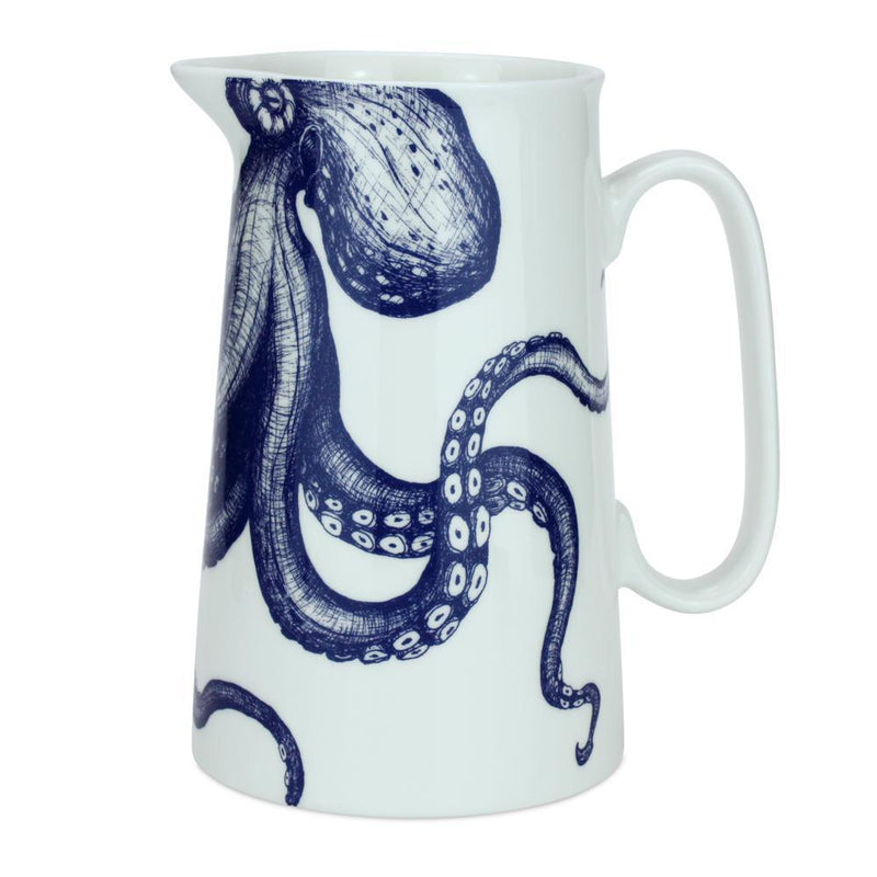 Close up of Bone China Jug showing Octopus design 