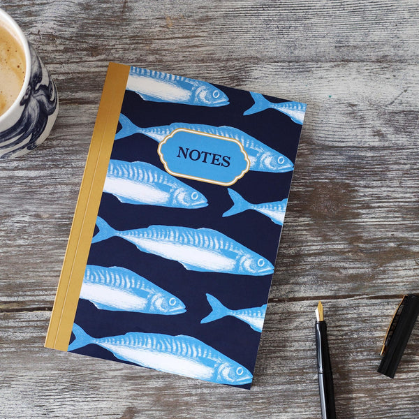 Mackerel Notebook -Accessories- Cream Cornwall