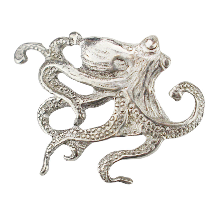 Close up of the Pewter Octopus Candle Pin
